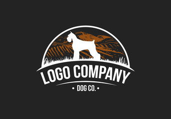 Dog Silhouette Isolated On White Background. Vector object for Labels, Badges, Logos and other Design.