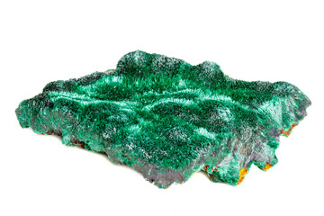 Macro mineral stone plisoviy, plush, satin malachite on a white background © Minakryn Ruslan 