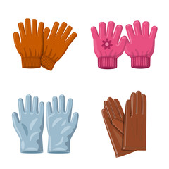 Vector design of glove and winter icon. Set of glove and equipment vector icon for stock.