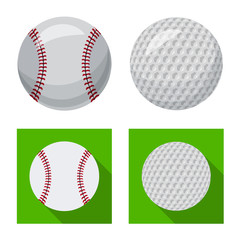 Vector illustration of sport and ball sign. Set of sport and athletic vector icon for stock.