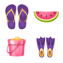 Vector design of equipment and swimming logo. Collection of equipment and activity vector icon for stock.