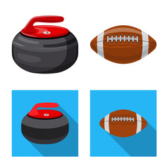 Vector design of sport and ball logo. Set of sport and athletic stock symbol for web.