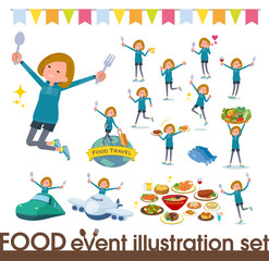 flat type Bob hair women Sportswear_food festival