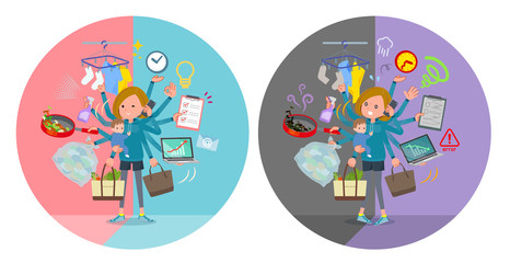 flat type Bob hair women Sportswear_mulch task switch