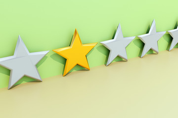 Premium VIP Stars. Golden star as a symbol for a favorite in a rating
