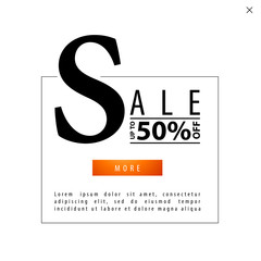 A pop-up window with the discount. 50% off