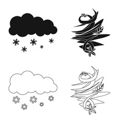 Vector design of weather and climate symbol. Set of weather and cloud vector icon for stock.