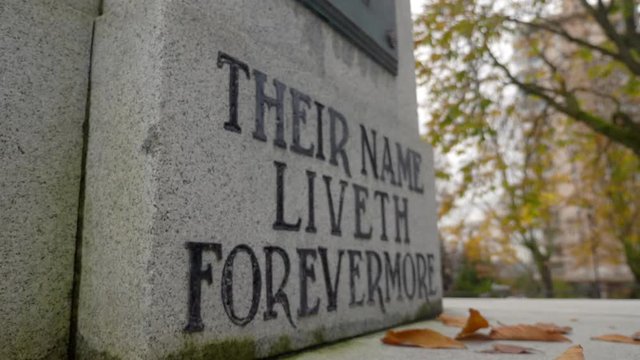 Canadian cenotaph honouring fallen soldiers on Rememberance day