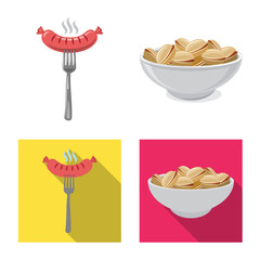 Isolated object of pub and bar symbol. Set of pub and interior vector icon for stock.