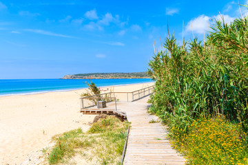 Coastal path on Bolonia beach near Tarifa town, Spain