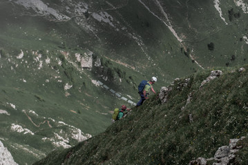 Two climbers on mounatinside