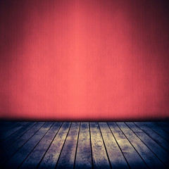 room interior with orange wallpaper background - retro vintage filter effect