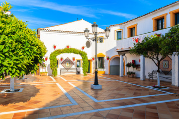 Typical architecture of white Andalusian style village near Marbella, Spain © pkazmierczak