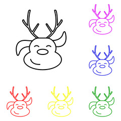Deer of Santa Claus line icon. Elements of Christmas and New Year in multi colored icons. Simple icon for websites, web design, mobile app, info graphics