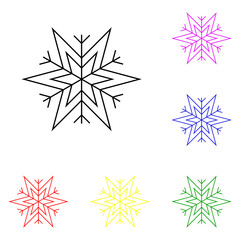 snowflake line icon. Elements of Christmas and New Year in multi colored icons. Simple icon for websites, web design, mobile app, info graphics