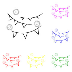 Christmas decoration with sparkling light line icon. Elements of Christmas and New Year in multi colored icons. Simple icon for websites, web design, mobile app, info graphics