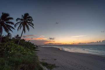 Amazing sunset on the Varadero Beach in Cuba