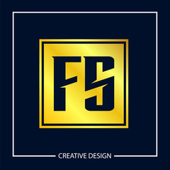 Initial Letter FS Logo Template Design Vector Illustration