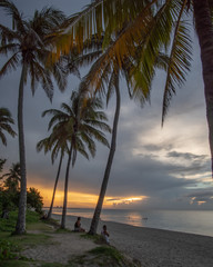 Amazing sunset on the Varadero Beach in Cuba