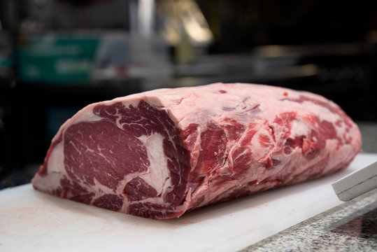 Raw meat on a chopping board