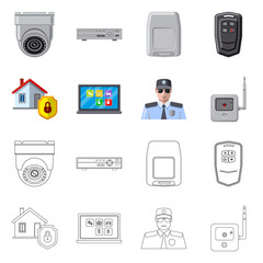 Isolated object of office and house symbol. Collection of office and system vector icon for stock.
