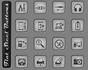 electronics repair icon set