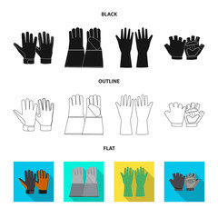Isolated object of glove and winter sign. Collection of glove and equipment vector icon for stock.