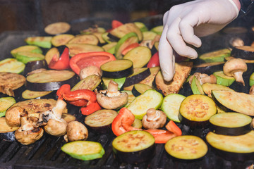 grilled vegetables on the whole frame