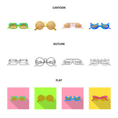 Vector design of glasses and sunglasses symbol. Set of glasses and accessory stock symbol for web.