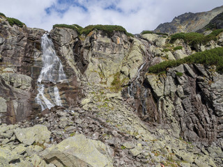 Skok waterfall High Tatras mountain, summer sunny day, Strbske Pleso, Slovakia © Kristyna