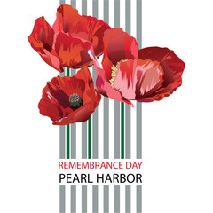 Vector illustration of a Banner for Pearl Harbor Remembrance Day.