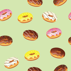Donut seamless pattern. vector illustration