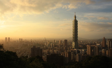 Fototapeta na wymiar Vue Panoramique Taipei Taïwan - Panoramic View Taipei Taiwan 