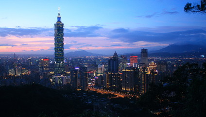 Fototapeta premium Vue Panoramique Taipei Taïwan - Panoramic View Taipei Taiwan 