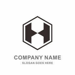Monogram Letter H Geometric Square Cube Hexagon Architecture Construction Business Company Stock Vector Logo Design Template