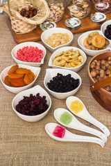 Healthy dried fruits and walnuts fruits