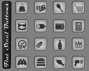 grocery store icon set