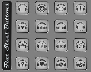 headphones icon set