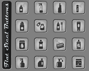 household chemicals icon set