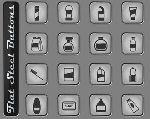 Houshold chemicals icons set