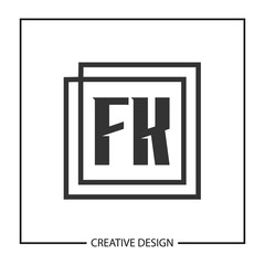 Initial Letter FK Logo Template Design Vector Illustration