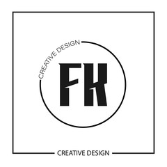 Initial Letter FK Logo Template Design Vector Illustration