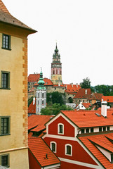 Fototapeta premium Architecture of old bohemian little town Cesky Krumlov in Czech Republic