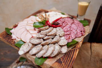 Table with food. Buffet dishes