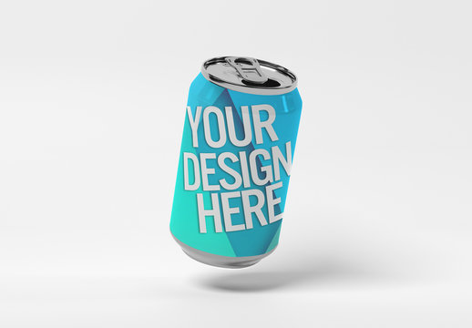 Isolated Metal Can Mockup