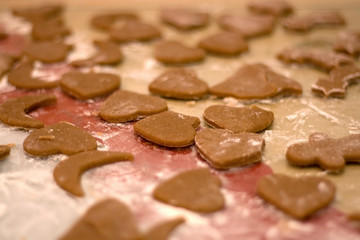 Fototapeta na wymiar Making gingerbread cookies. Selective focus.