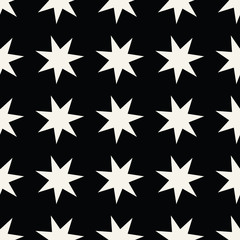 Seamless geometric star vector pattern. Retro design backdrop texture.