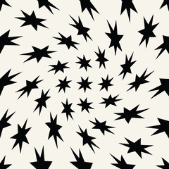Seamless geometric star vector pattern. Retro design backdrop texture.