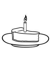 kuchen teller flamme feuer kerze wachs brennen dekorativ design clipart design geburtstag