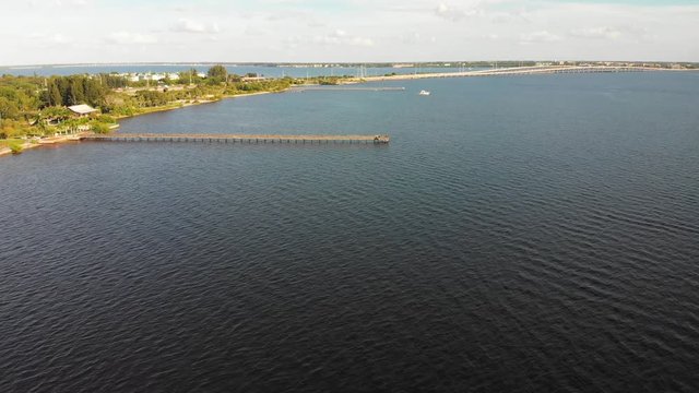 Florida pier on the ocean bay